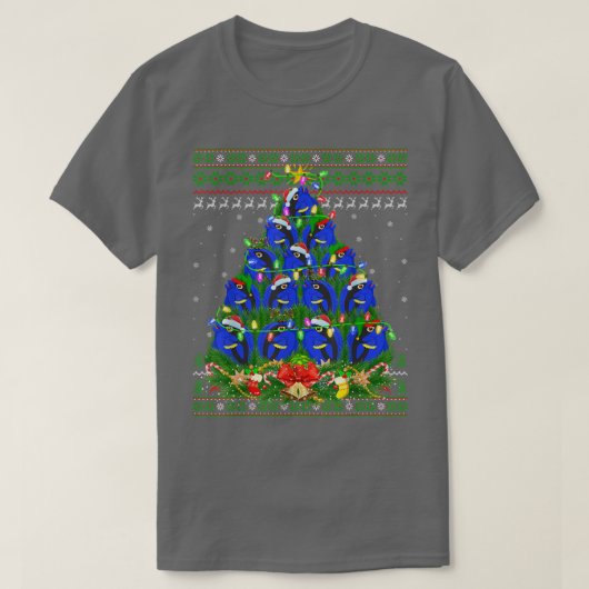 Tang Fish Xmas Lighting Tree Santa Tang Ugly Chris T-shirt (Design voorkant)