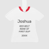 Tang Soo Do 1e GUP Red Belt gepersonaliseerd Ornament (achterkant)