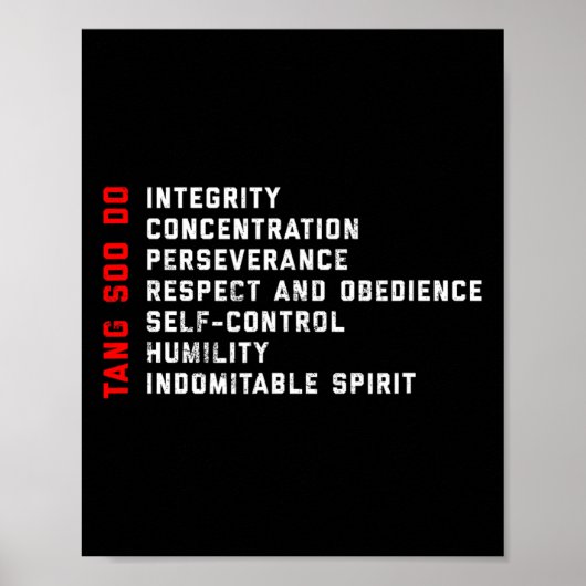 Tang Soo do Martial Arts 7 Tenets Poster (Voorkant)