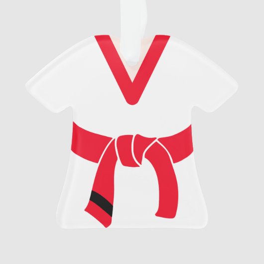 Tang Soo Do Martial Arts Red Belt gepersonaliseerd Ornament (voorkant)