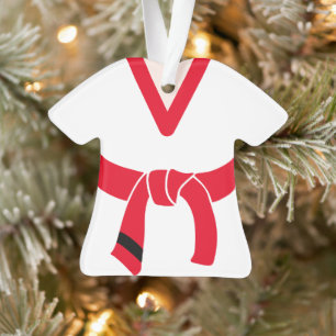 Tang Soo Do Rode Martial Arts Belt gepersonaliseer Ornament