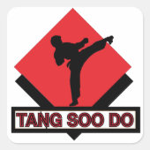 Tang Soo Do vierkante stickers (Voorkant)
