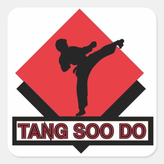 Tang Soo Do vierkante stickers (Voorkant)