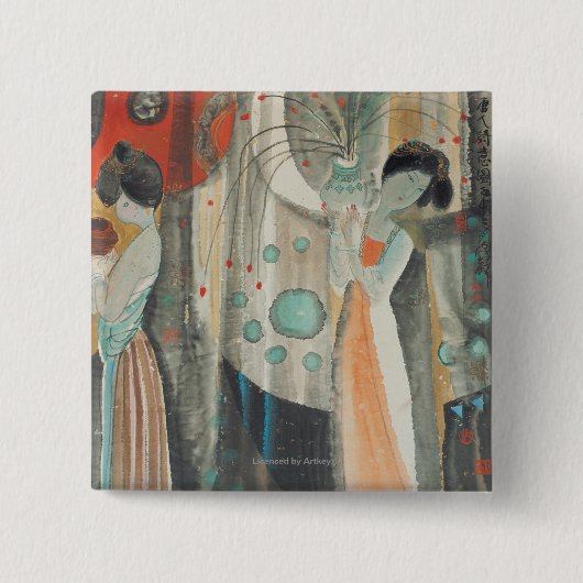 Tang Women Vierkante Button 5,1 Cm (Voorkant)