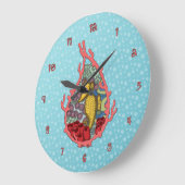Tanga de Seahorse Clock Grote Klok (Hoek)