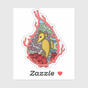 Tanga de Seahorse Contour Sticker