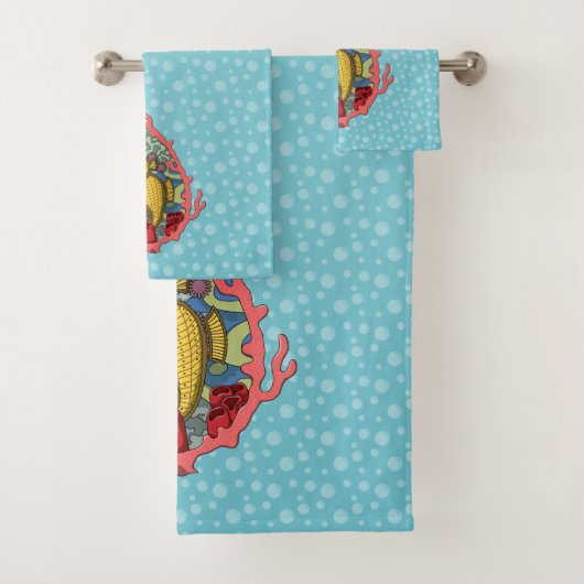 Tanga de Seahorse Towel Set Bad Handdoek (Insitu)