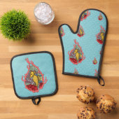 Tanga de zeepaard ovenwant & pannenlap set (Top down)