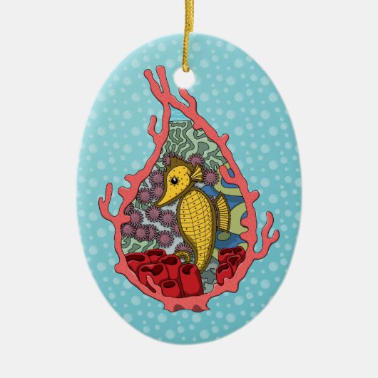 Tanga de Zeepaard Sieraad Keramisch Ornament (Voorkant)