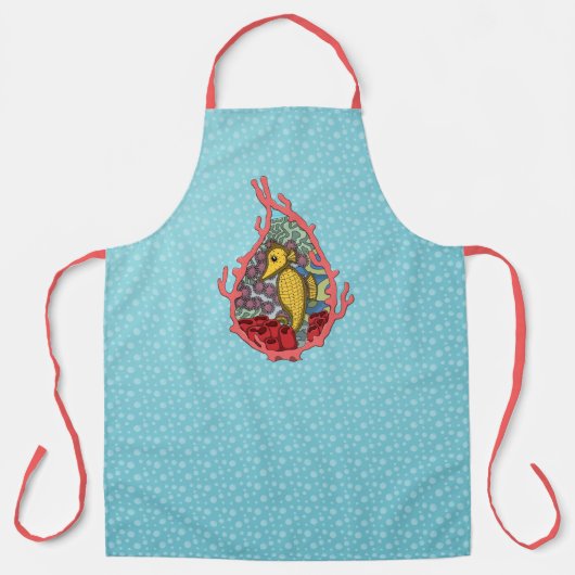 Tanga het Seahorse All-Over Print Schort (Voorkant)