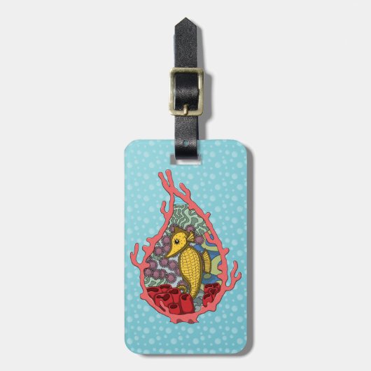 Tanga het zeepaardje Bagagelabel (Voorkant verticaal)