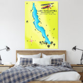 Tanganjikameer Afrika Groot meer kaart Canvas Afdruk (Insitu (Slaapkamer))