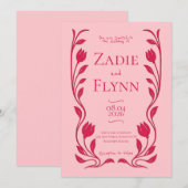 Tangelo Collectie huwelijksuitnodiging Kaart (Voorkant / Achterkant)