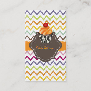 Tangelo van PixDezines wervelt cupcake+chevron Visitekaartje