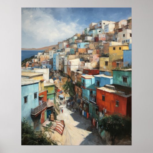 Tanger Marokko Schilderij Kunst Print Poster (Voorkant)
