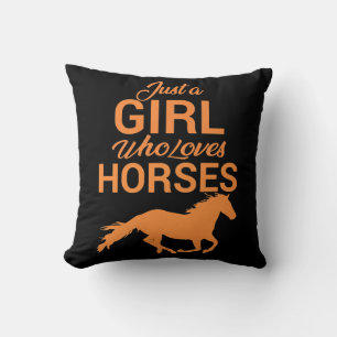 Tangerine A Girl die van paarden houdt Kussen