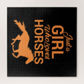 Tangerine A Girl die van paarden houdt Legpuzzel (Horizontaal)
