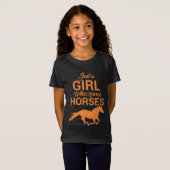 Tangerine A Girl die van paarden houdt T-Shirt (Voorkant volledig)