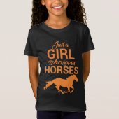 Tangerine A Girl die van paarden houdt T-Shirt (Voorkant)