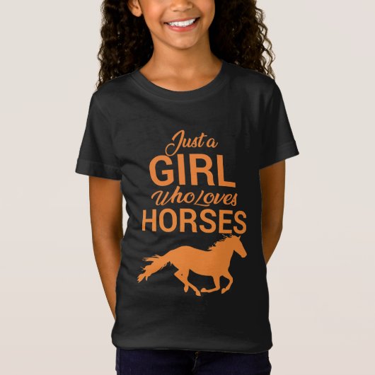 Tangerine A Girl die van paarden houdt T-Shirt (Voorkant)
