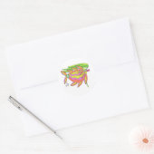 Tangerine, aardbei en Limoen Ronde Sticker (Envelop)