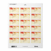 Tangerine Abstracte Floral Etiket (Full Sheet)