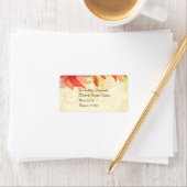 Tangerine Abstracte Floral Etiket (Insitu)