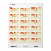 Tangerine Abstracte Floral Etiket (Full Sheet)