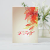 Tangerine Abstracte Floral RSVP Kaartje (Staand voorkant)