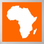 Tangerine Audacious Africa Poster<br><div class="desc">De Afrika-kaart is wit en contrasterend in het Safari-palet van Emporio Moffa,  geïnspireerd door de gewaagde avontuurlijkheid en wildernis van het continent.</div>