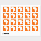 Tangerine Audacious Africa Vierkante Sticker (Vel)
