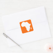 Tangerine Audacious Africa Vierkante Sticker (Envelop)