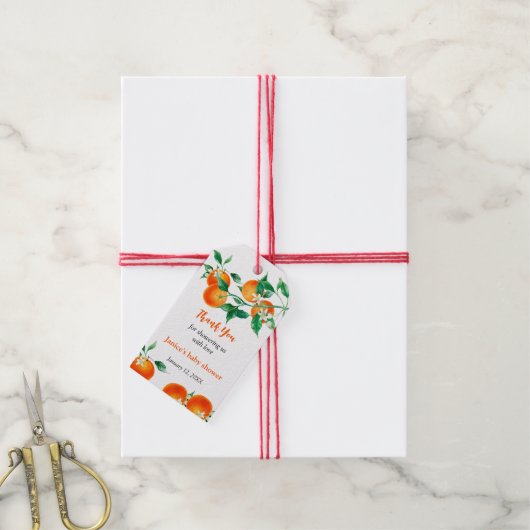 Tangerine Baby Little Cutie Gift Labels Cadeaulabel (Met Touw)