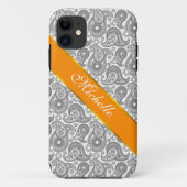 Tangerine Black Paisley Case-Mate iPhone Case (Achterkant)