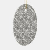 Tangerine Black Paisley Keramisch Ornament (Rechts)
