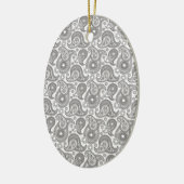 Tangerine Black Paisley Keramisch Ornament (Links)