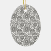 Tangerine Black Paisley Keramisch Ornament (Achterkant)
