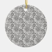 Tangerine Black Paisley Keramisch Ornament (Voorkant)
