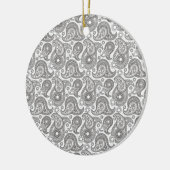 Tangerine Black Paisley Keramisch Ornament (Links)