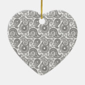 Tangerine Black Paisley Keramisch Ornament (Achterkant)