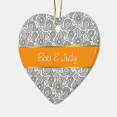 Tangerine Black Paisley Keramisch Ornament (Links)
