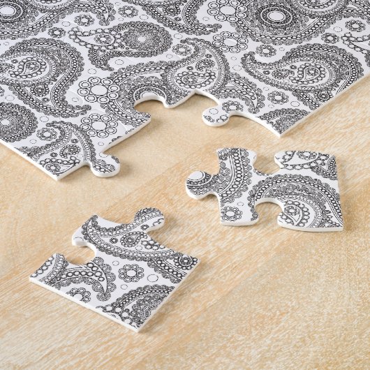 Tangerine Black Paisley Legpuzzel (Zijkant)