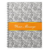 Tangerine Black Paisley Notitieboek (Voorkant)