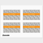 Tangerine Black Paisley Rechthoekige Sticker (Vel)