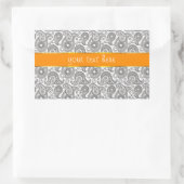 Tangerine Black Paisley Rechthoekige Sticker (Tas)