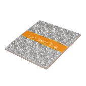Tangerine Black Paisley Tegeltje (Zijkant)