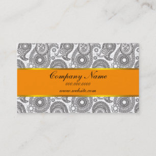 Tangerine Black Paisley Visitekaartje