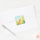 Tangerine Bloementuin Vierkante Sticker (Envelop)