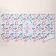 Tangerine Blue Nautical Monogram