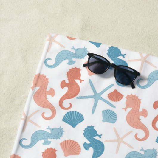 Tangerine Blue Nautical Monogram Strandlaken (In situ)